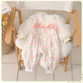 Baby full month & 100-day celebration romper - spring/autumn infant outfit - super cute princess style, double-layered, perfect for outdoor wear