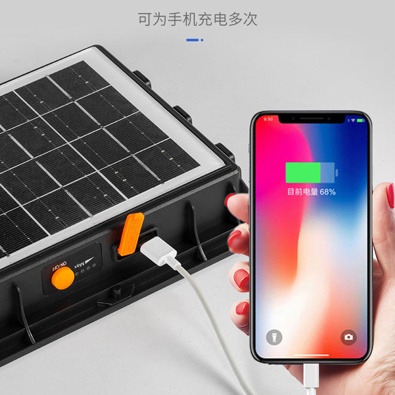 Cross-border solar portable floodlight USB charging outdoor camping light emergency lighting high power searchlight