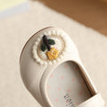 Vancahao soft bottom girl shoes flower baby toddler shoes spring & fallnew arrival leather shoes kidsembroider princess shoes