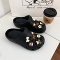 Sweet girl heart crocs women's cute student baotou outwearnon-slip stomping on shit soft sole thick sole sandals women's summer