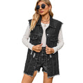 European and american cross-border  new denim vest tank top summer fashion trend denim sleeveless vest women's