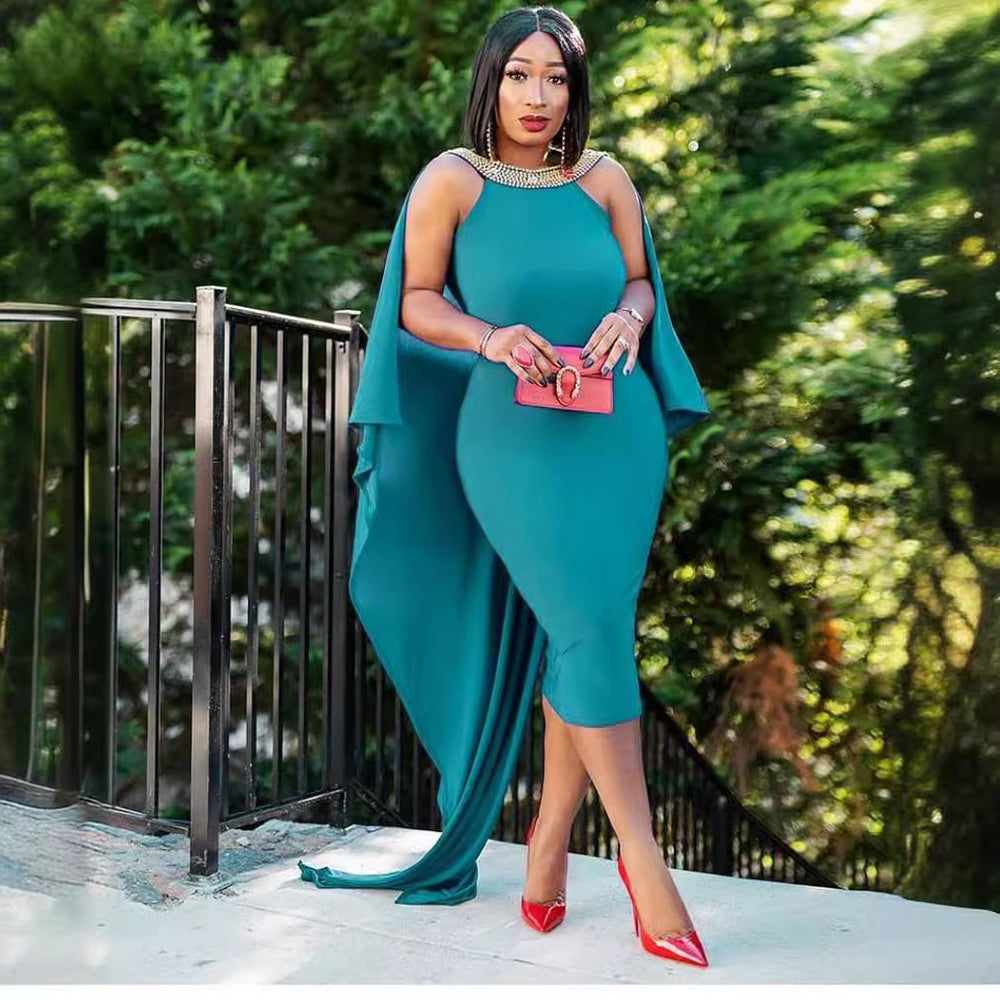 fashion source fashion african fashionpure color beading backless silm long tail fashiondress big sale