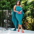 fashion source fashion african fashionpure color beading backless silm long tail fashiondress big sale