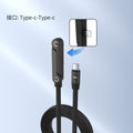 240w foldable charging cable with angled dual usb-c connectors, braided design, compatible with apple and huawei phones