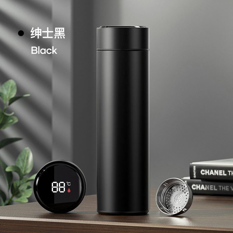 Digital display 316 stainless steel thermos - smart temperature monitoring, straight cup design, business gift, promotional water bottle with custom logo
