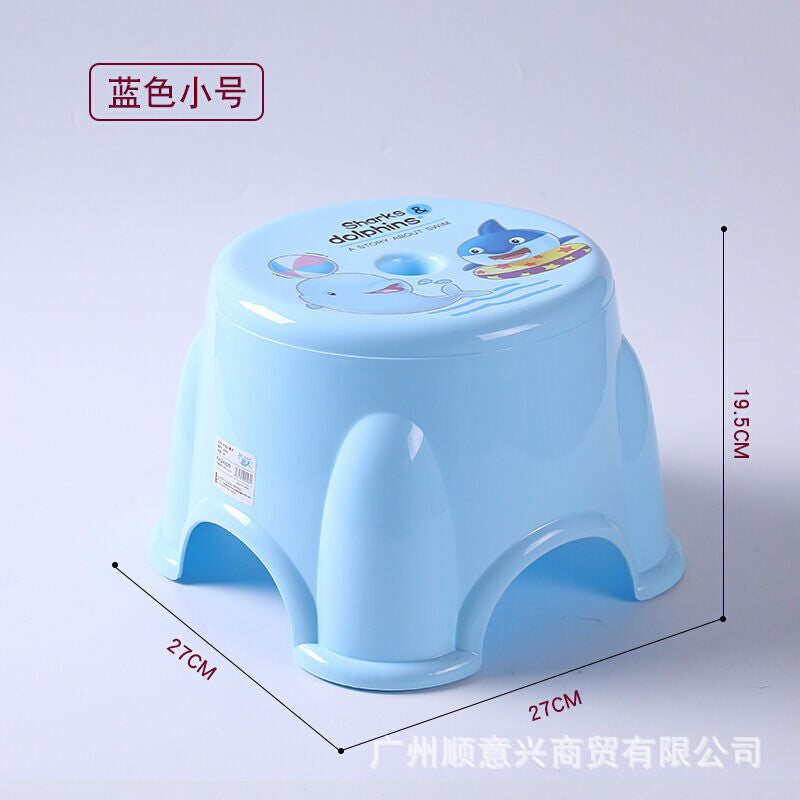 Children's plastic small stool Kindergarten bench Round low stool Coffee table stool Household non-slip bath low stool Small chair