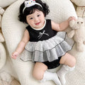 Summerk-style bag butt skirt for girls, k-style flower bud vest skirt for baby girls, summer puffy skirt, western style little black dress