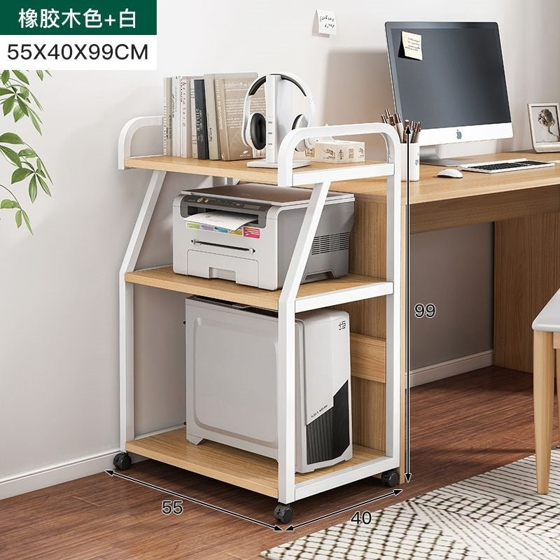 Printer stand shelf floor cabinet storage rack mobile office desk computer host bracket