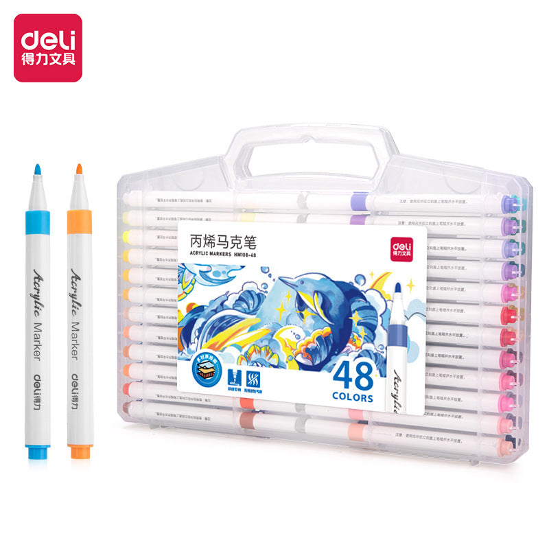 Deli HM108 Acrylic Marker Acrylic Paint Student Color Pen Acrylic Pen Marker Set