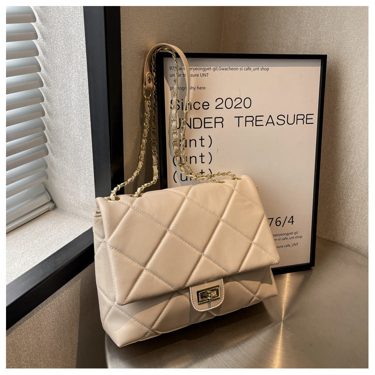 Cross-border 2025 new bag women's summer fashion versatile shoulder bag large-capacity commuter diamond chain messenger bag