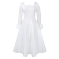 D451 party dress independent station winter elegant elegance fur decoration large skirt dress african dress