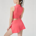 Short-sleeved yoga clothes, tight skirts, running sports vests, quick-drying short yoga tops, tennis skirt suits for women