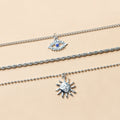 Wholesale devil's eye necklace - cross-border alloy jewelry, unique sun pendant, women's multi-layer necklace, trendy ins style accessories