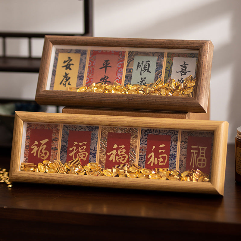 Photo frame table cardboard decorative picture frame wholesale Ping An DIY merchandise ornament Song Jin mini calligraphy frame send painting core