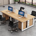 Minimalist 2/4/6 person partitioned workstation - employee computer desk and chair combo - office desk for staff