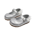 Girls' lace-trimmed princess shoes, new autumn  korean style, soft-soled black leather shoes for toddlers and little girls