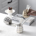 Ceramic fruit fork stainless steel creative pearl knife, fork and spoon suit customized tableware storage jar suit logo personalized