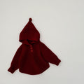 Kids' hooded knit sweater - autumn/winter collection - solid color, thickened, warm pullover for baby boys and girls - infant knit hoodie