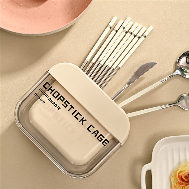 Chopstick cage for home kitchen high-looking chopstick storage box wall-mounted chopstick barrel countertop drain storage rack