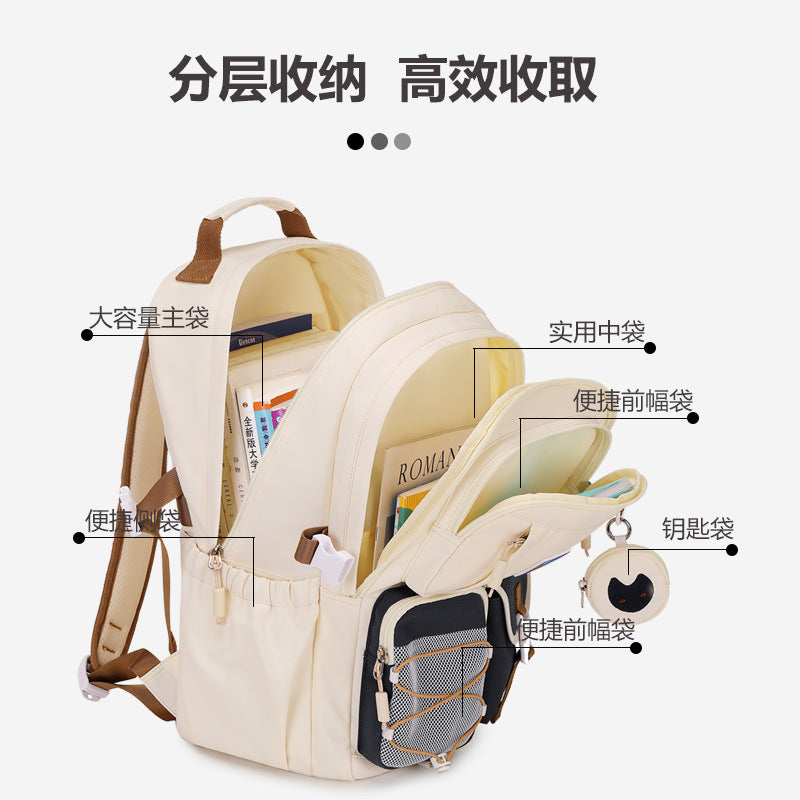 Rui brand schoolbag female junior high school student high school high school large-capacity college student backpack 2024 new girl cute backpack