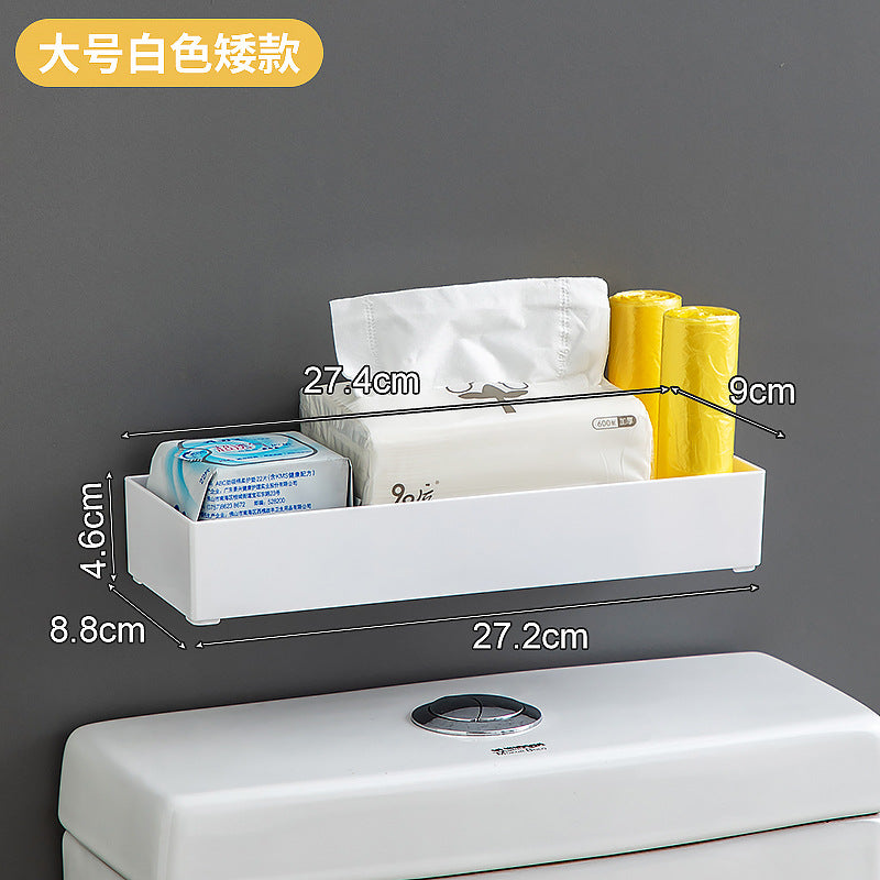 Shelf above the toilet in the bathroom Plastic multi-functional wall No punching sundries Paper towels Wall hanging storage box