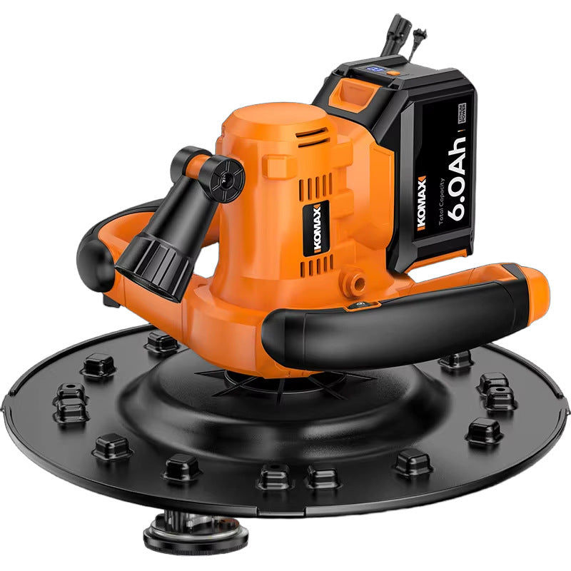 Cordless handheld wall finishing machine - lithium battery powered concrete polisher for cement mortar and electric wall grinding