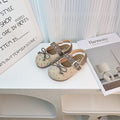 Vancahao girls' bow princess shoes,  spring/summer new korean style children's softwood toe sandals, birkenstock-style shoes