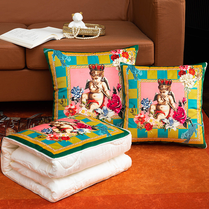 Two-in-one throw pillow and blanket, perfect for all seasons. use it as a plush cushion, office nap pillow, car air conditioning blanket, or a cozy sleeping pillow