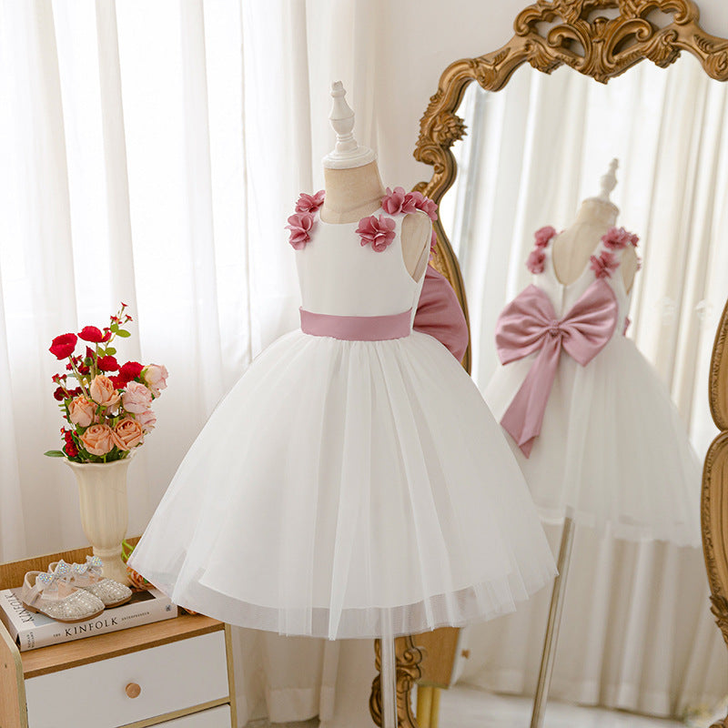 new arrivalgirl piano performance dress butterfly baby girl birthday one-year-old dress backless spot wholesale