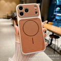Premium feel instantly transformed: 17promax large view phone case, compatible with 17 new magnetic lychee grain leather apple 16