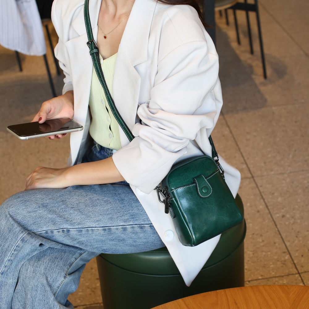 Genuine leather phone bag mini crossbody bag women's bag 2024 autumn/winter new style shoulder bag mini bag live stream trend