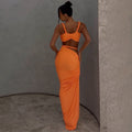 european and american women's clothing  spring/summer new collection: solid color sexy camisole & bodycon mini skirt set