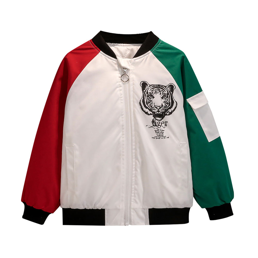 spring/autumn boys' baseball jacket: color block, short, casual, and versatile outerwear for mid-to-large children