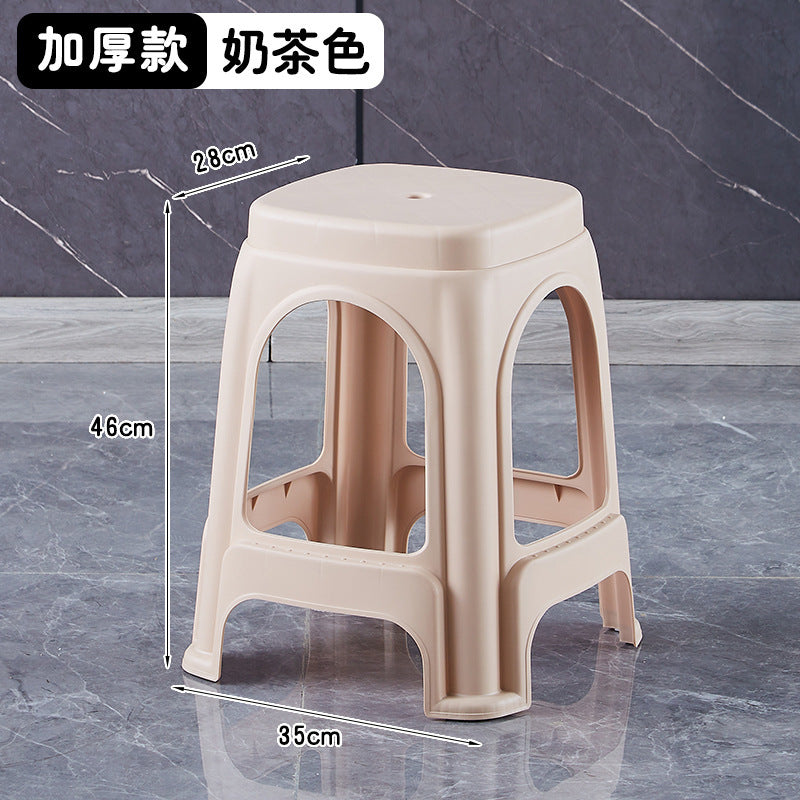Extra thick red plastic stool cooked glue household thickened dining table stool plastic chair adult high bench high foot stool commercial