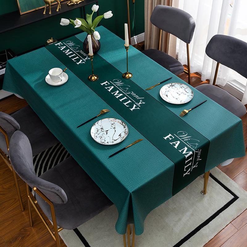 Waterproof and oil-proof pvc tablecloth, easy to clean, heat-resistant, soft glass dining table mat, light luxury high-end coffee table pad, tabletop cloth