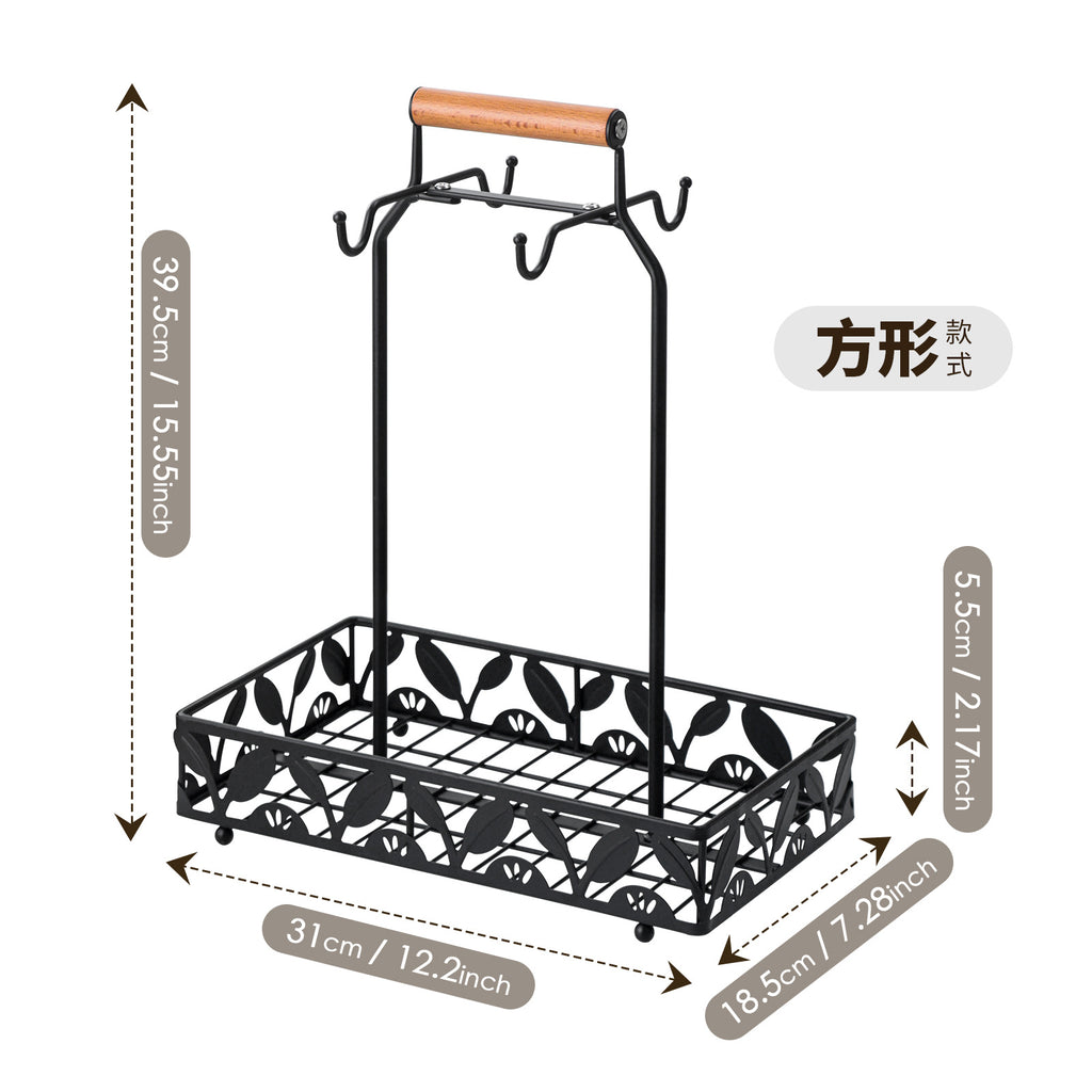 Cross-border coffee cup holder, water cup storage hanger, snack storage rack, wrought iron coffee capsule holder, ear mug holder.