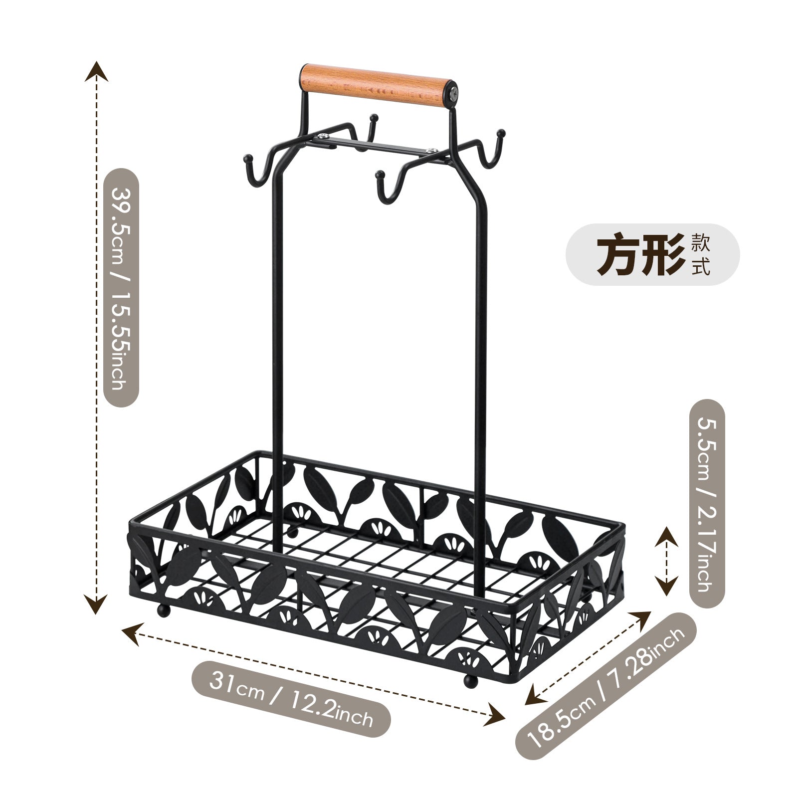 Cross-border coffee cup holder, water cup storage hanger, snack storage rack, wrought iron coffee capsule holder, ear mug holder.