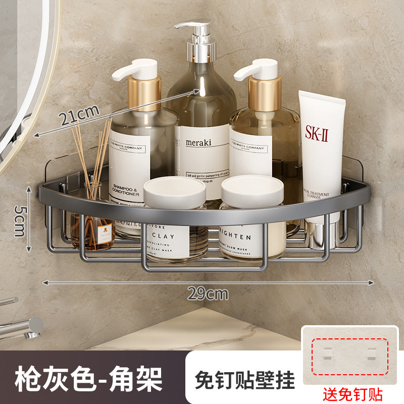 Cross-border non-punching bathroom storage rack set bathroom wrought iron wall-mounted rack wash storage