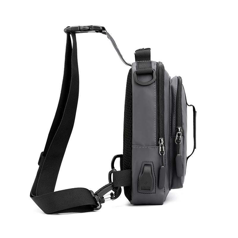 Factory direct sales new multi-functional men's breast bag fashion leisure shoulder messenger bag outdoor travel small bag