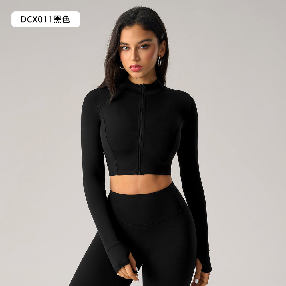 fashion tight butt lifting fitness yoga pants zipper long sleevesjacket push-up sports bra yoga suit