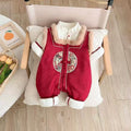 Baby new year's clothes winter clothes baby boy chinese style thickened jumpsuit winter full moon 100 days khaki crawling suit