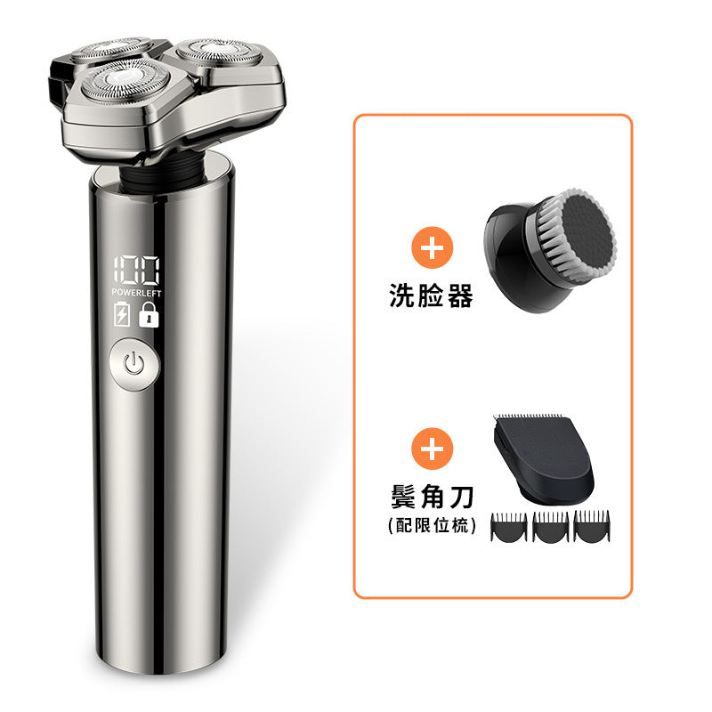 Electric shaver - anti-pinch, washable, digital display, multi-function, magnetic floating triple blade razor with digital display