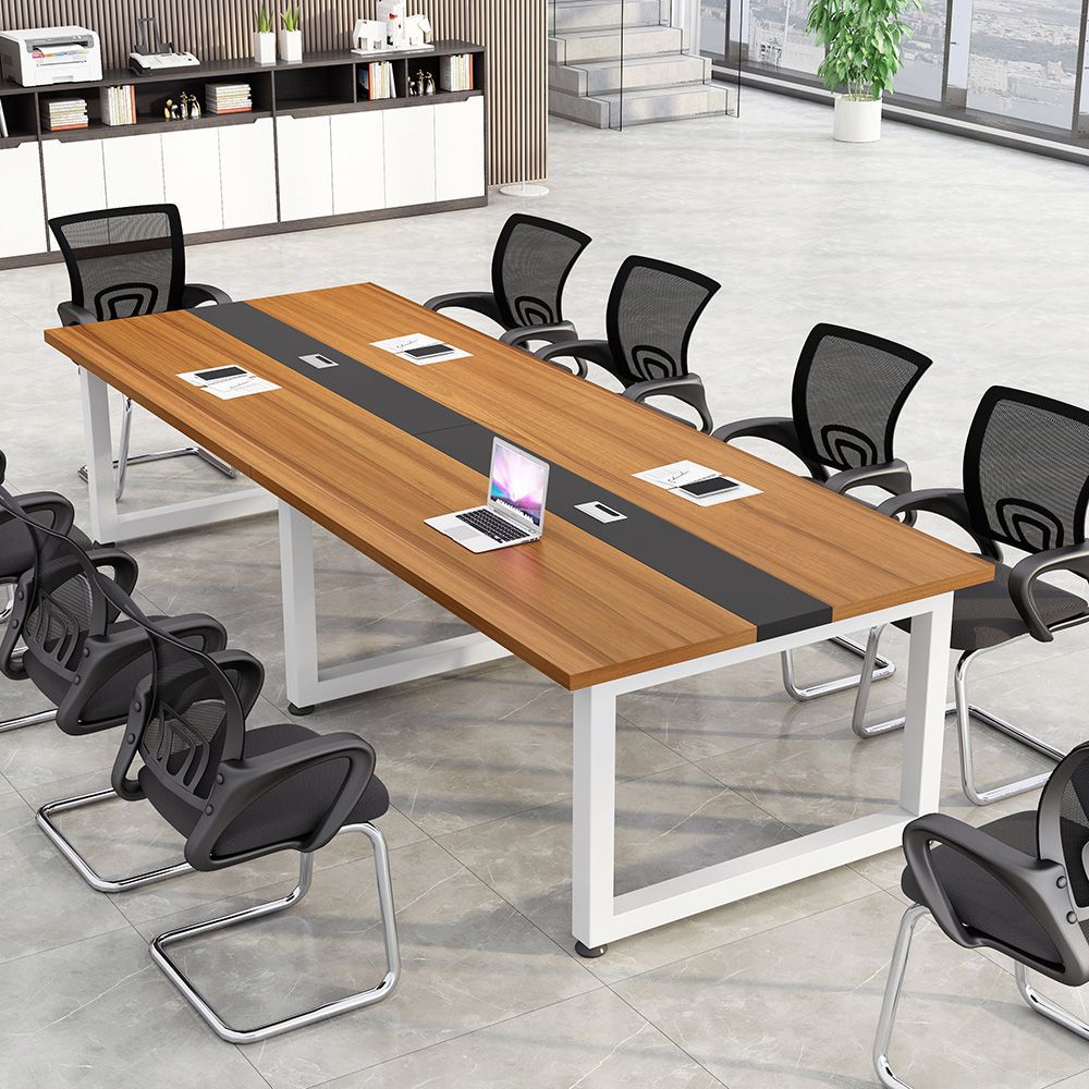 Large and small long table workbench conference table long table casual modern office desk conference room table and chair combination