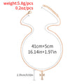 Rhinestone cross necklace wholesale - european & american style, diamond-studded pendant jewelry, women's high-end vintage autumn/winter sweater necklace