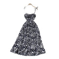 French-inspired floral print camisole dress for women, perfect for summer. korean style, sleeveless, high-waisted a-line silhouette, slimming and elegant maxi dress
