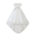 European and american style cross-border girls' gown - long train embroidered princess dress - piano performance dress - runway high-end light luxury style
