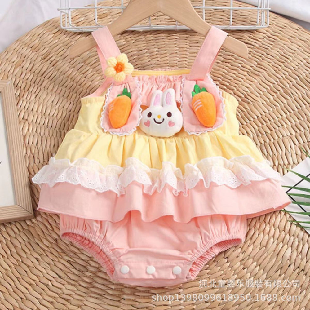 Baby sling clothes summer thin style 100-day baby bag butt clothes infants and toddlers sleeveless super cute cute cartoon khaki