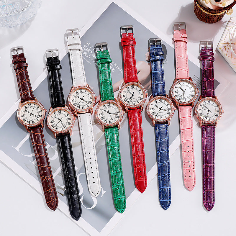 Wish women's watch new arrival - ladies' minimalist diamond-accented luminous retro quartz watch with leather strap - white (direct from manufacturer)