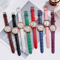 Wish women's watch new arrival - ladies' minimalist diamond-accented luminous retro quartz watch with leather strap - white (direct from manufacturer)