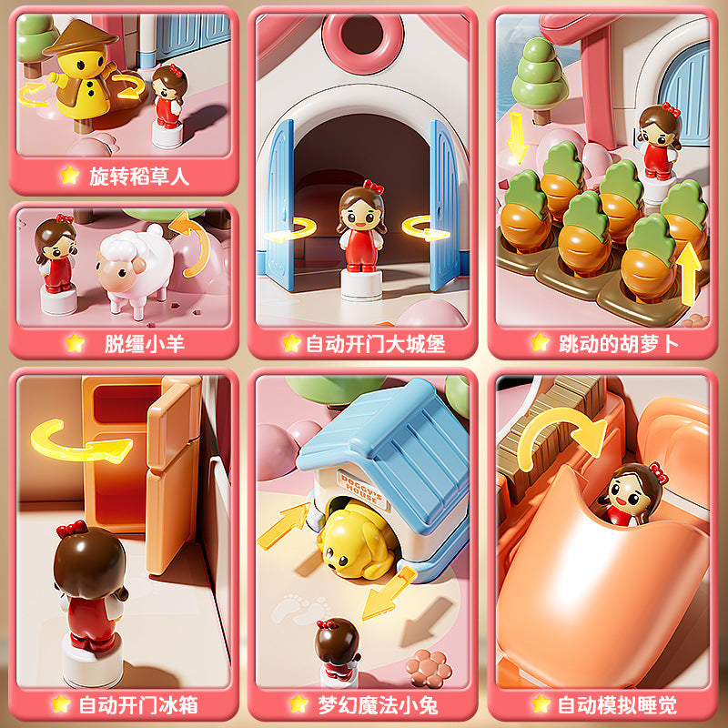 Kids' magnetic fun farm toy set - perfect for girls' pretend play, elsa princess castle birthday gift for babies